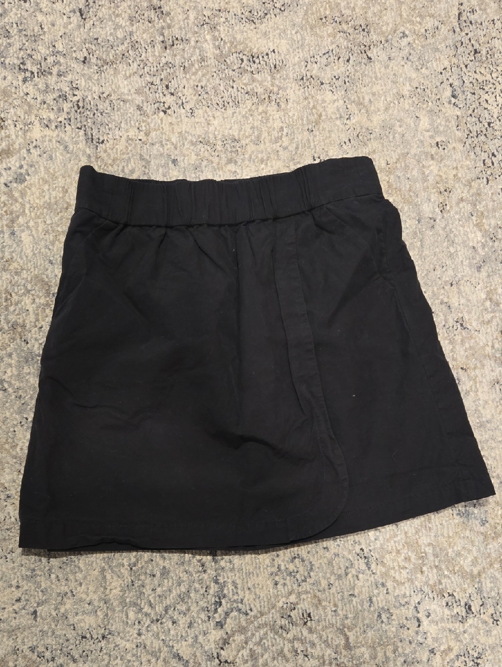Lands' End Very Dark Navy/Black Mini Skirt with Elastic Waist, Pockets